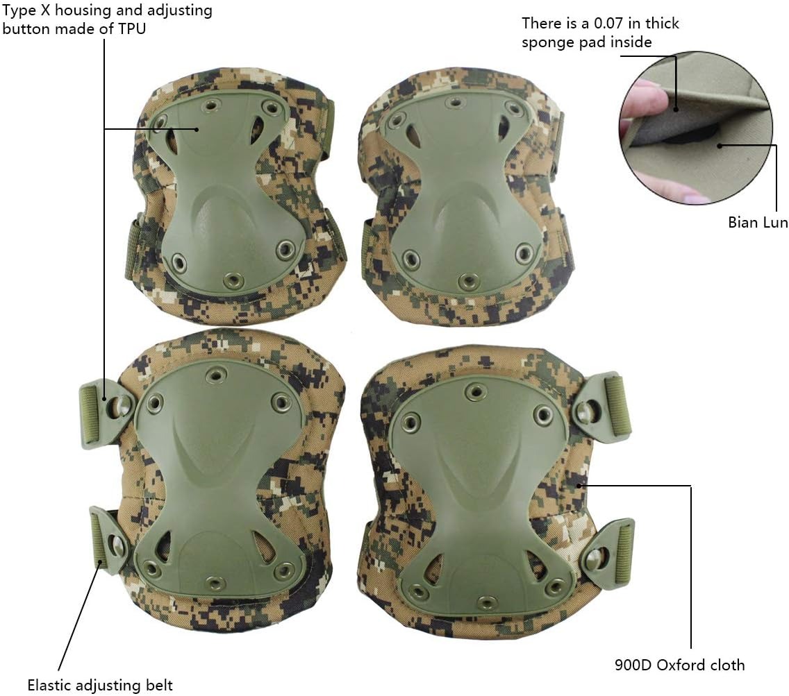 SSUNTAK 카모 전술 무릎 팔꿈치 보호대 세트 야외 - Mountain Biking Elbow Pads 리뷰 및 가격